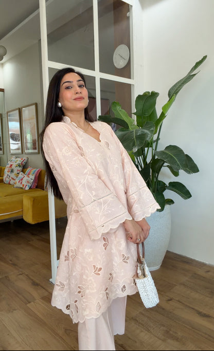The Blush Schiffli Coord Set