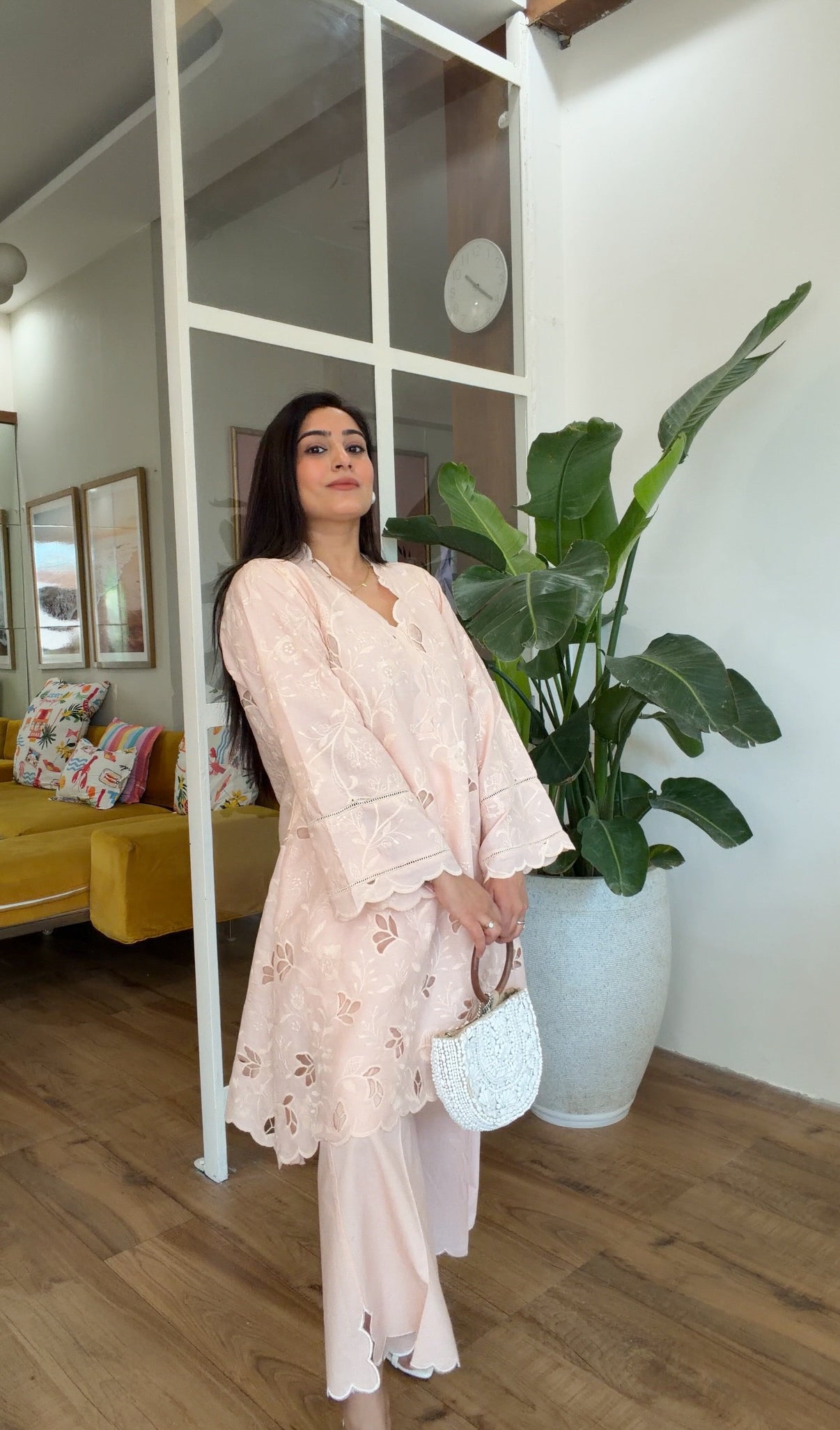 The Blush Schiffli Coord Set