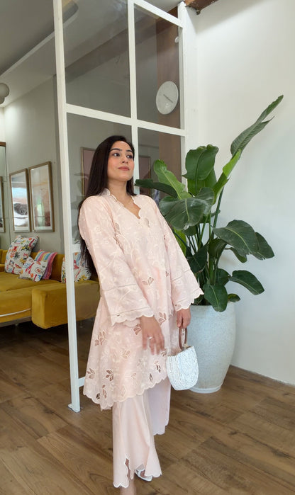 The Blush Schiffli Coord Set