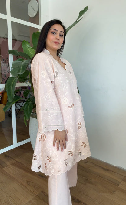 The Blush Schiffli Coord Set