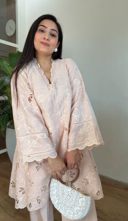 The Blush Schiffli Coord Set