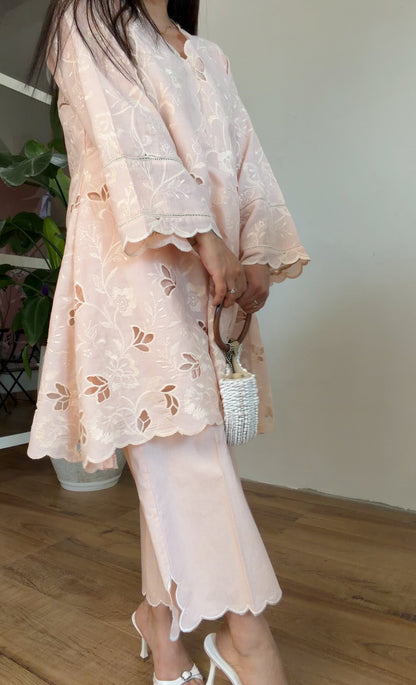 The Blush Schiffli Coord Set