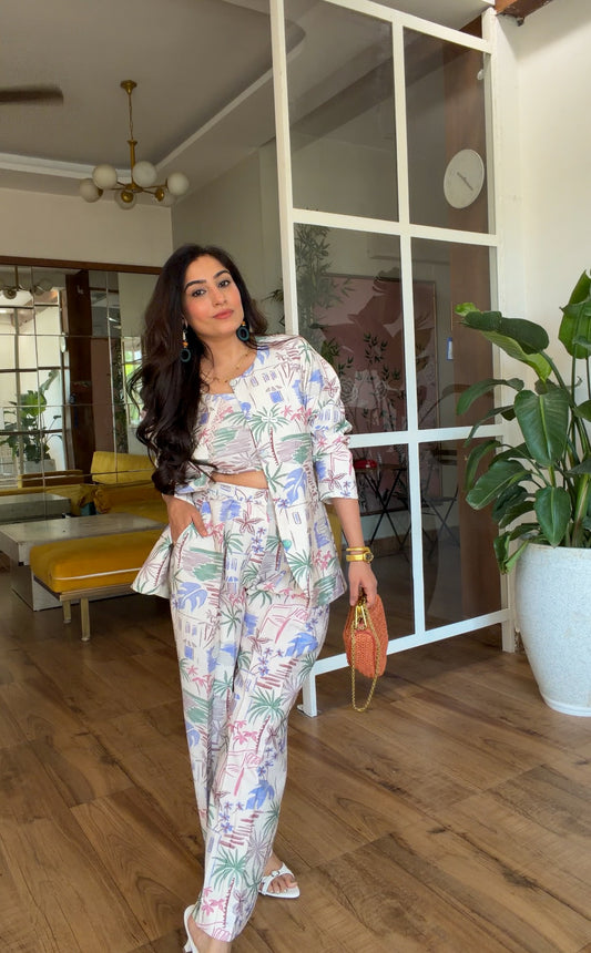 Riviera Print Three-Piece Co-ord Set