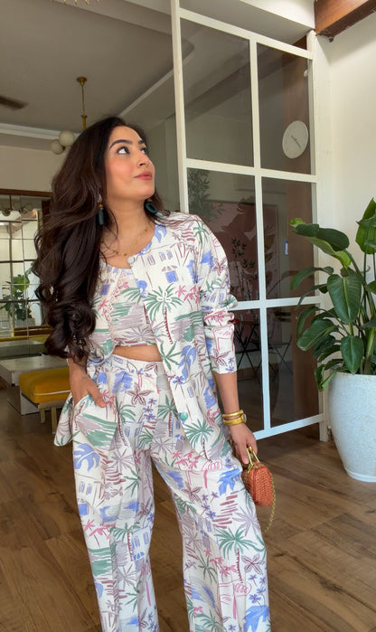 Riviera Print Three-Piece Co-ord Set