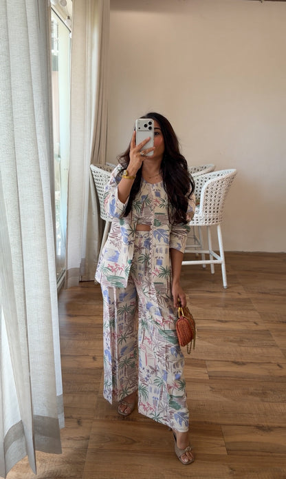Riviera Print Three-Piece Co-ord Set