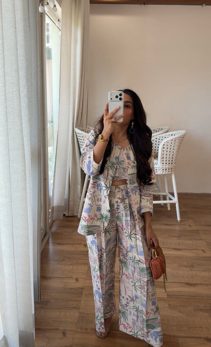 Riviera Print Three-Piece Co-ord Set