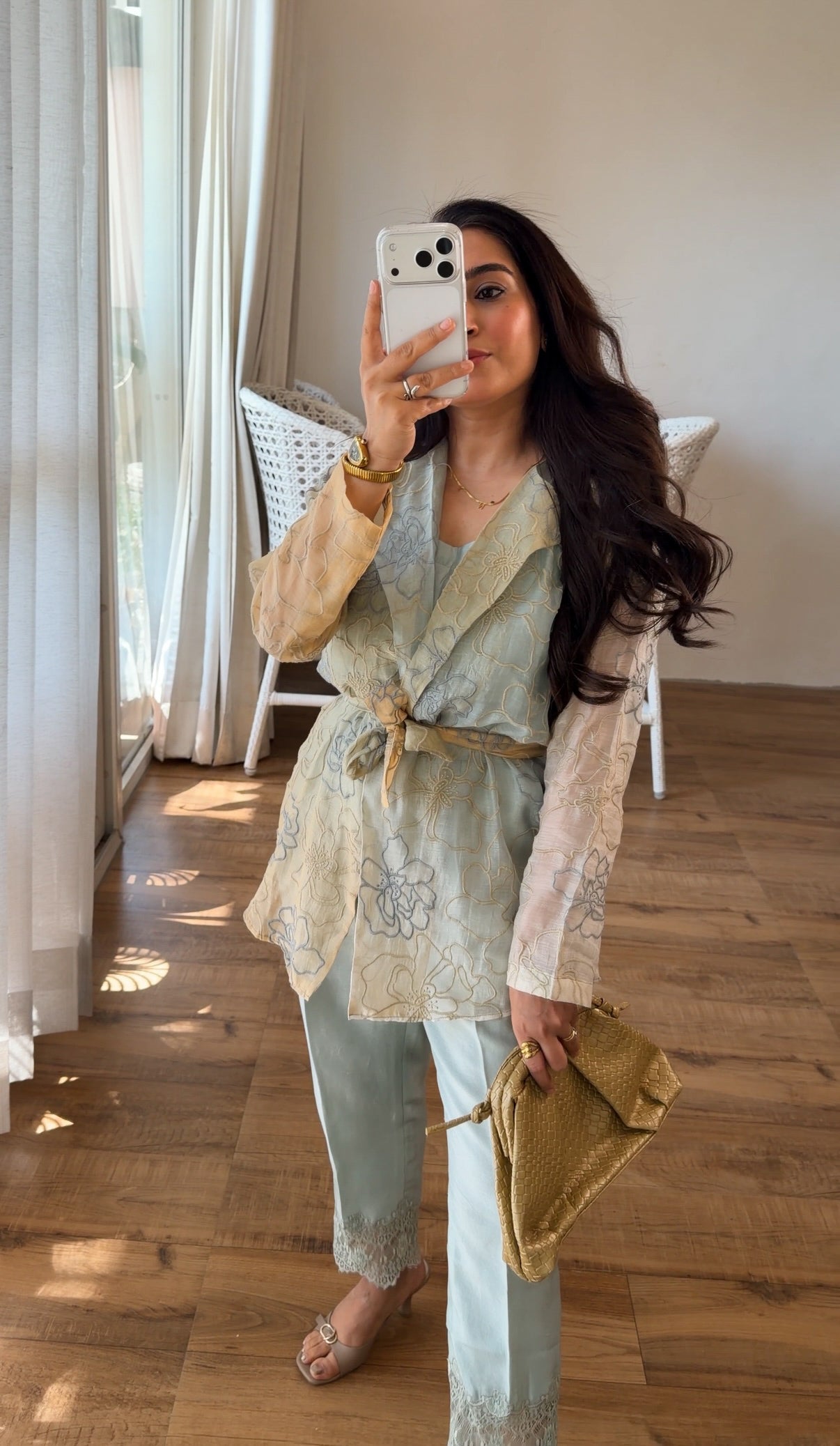 Ombre organza in Powder Blue