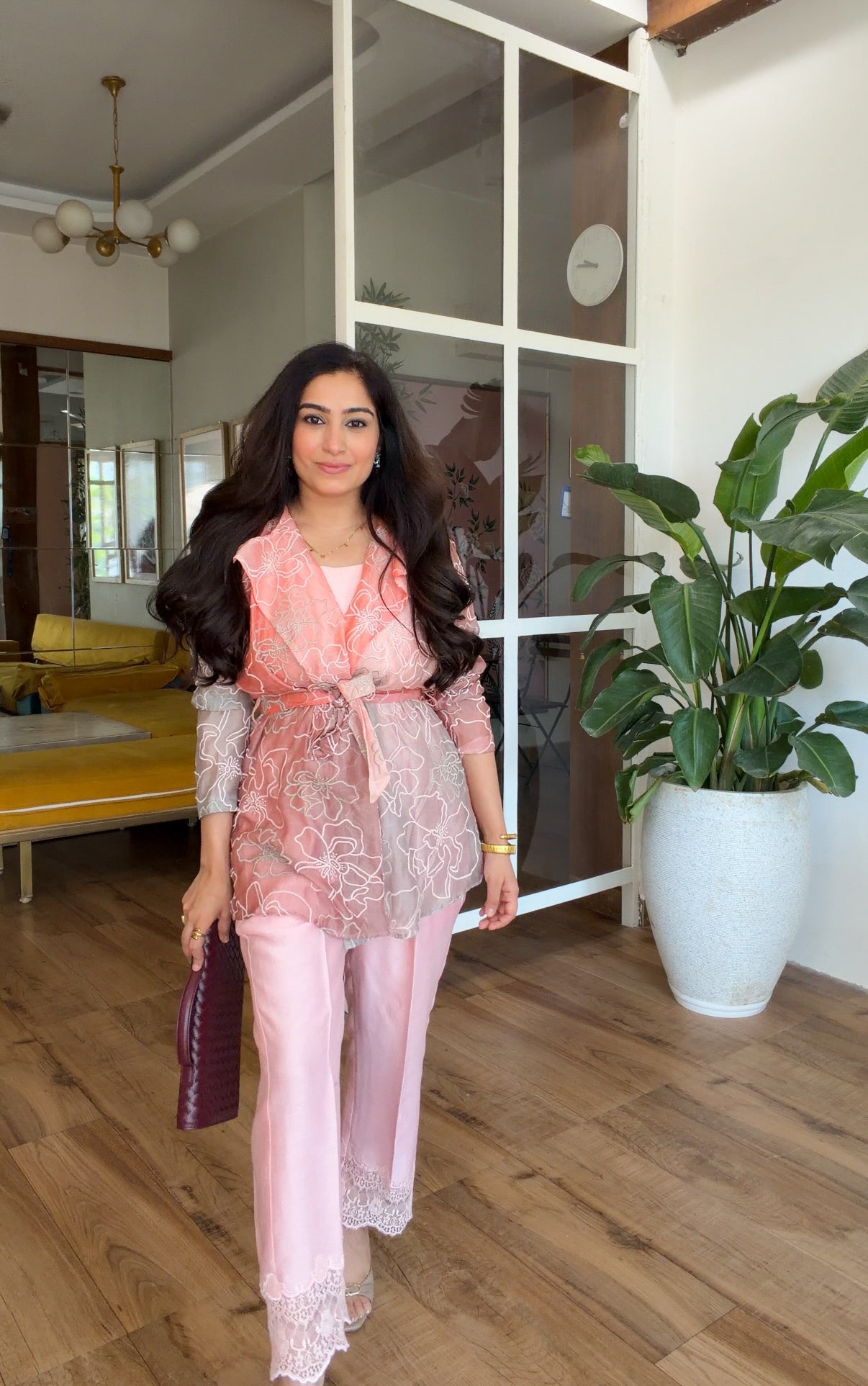 Ombre Organza set in blush pink