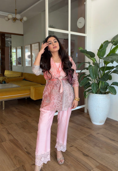 Ombre Organza set in blush pink