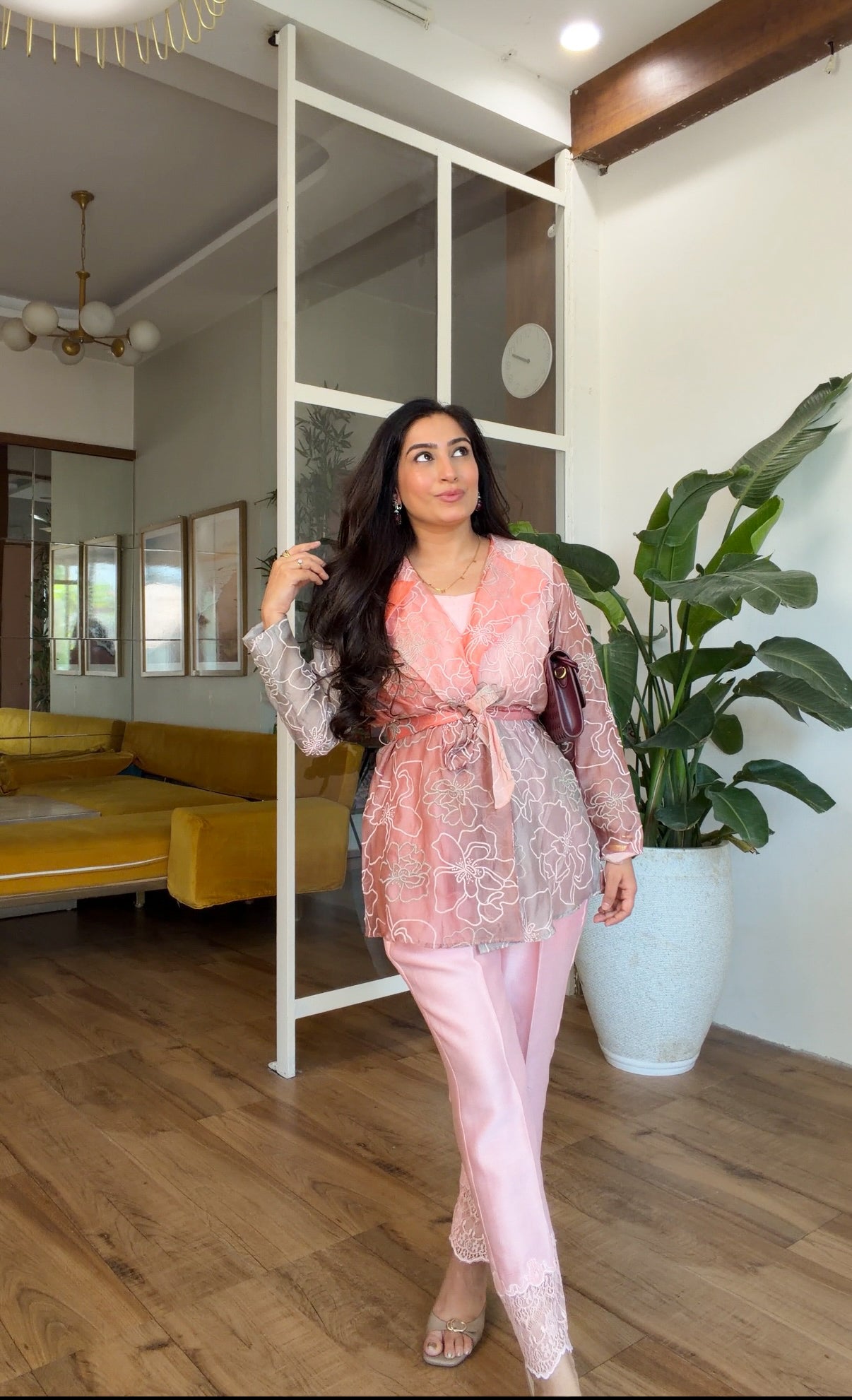 Ombre Organza set in blush pink