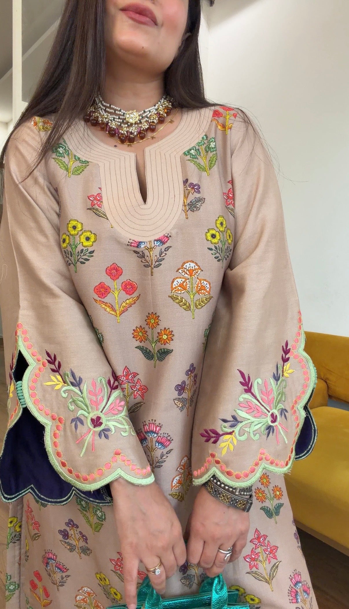 Blooming Grace Embroidered Kurta Set