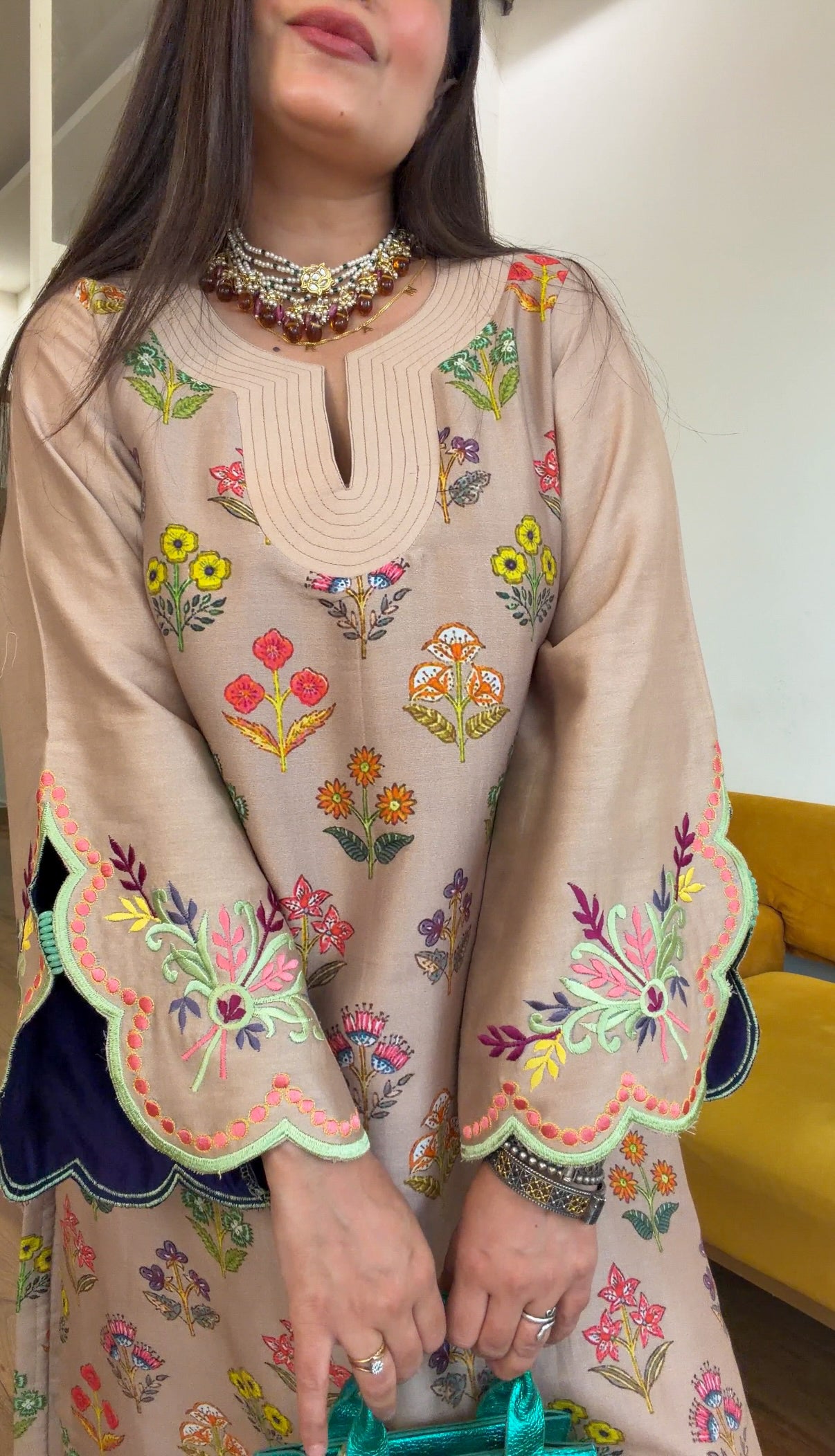 Blooming Grace Embroidered Kurta Set