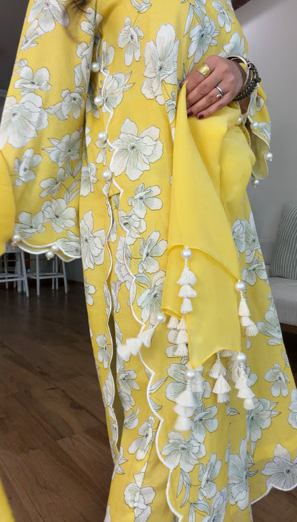 Yellow Bloom Kurta Set