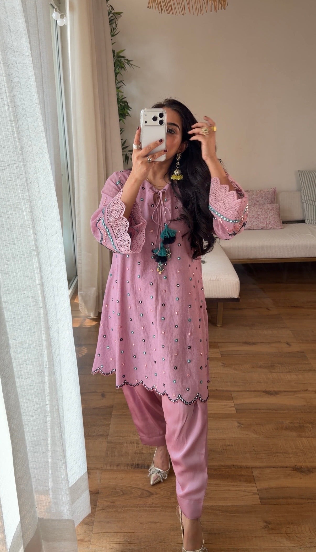 Lilac Mirror set