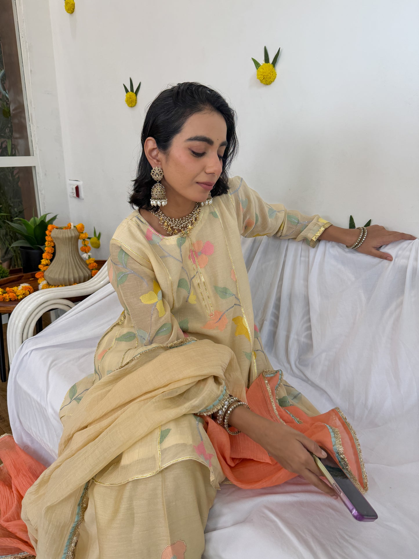 Ivory Gold Gota Set