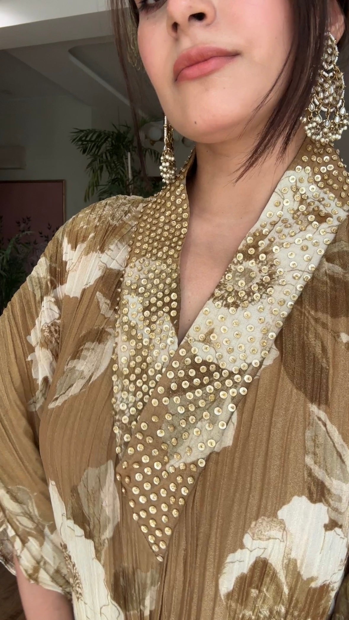Wrinkle Tissue Kaftan kurta set