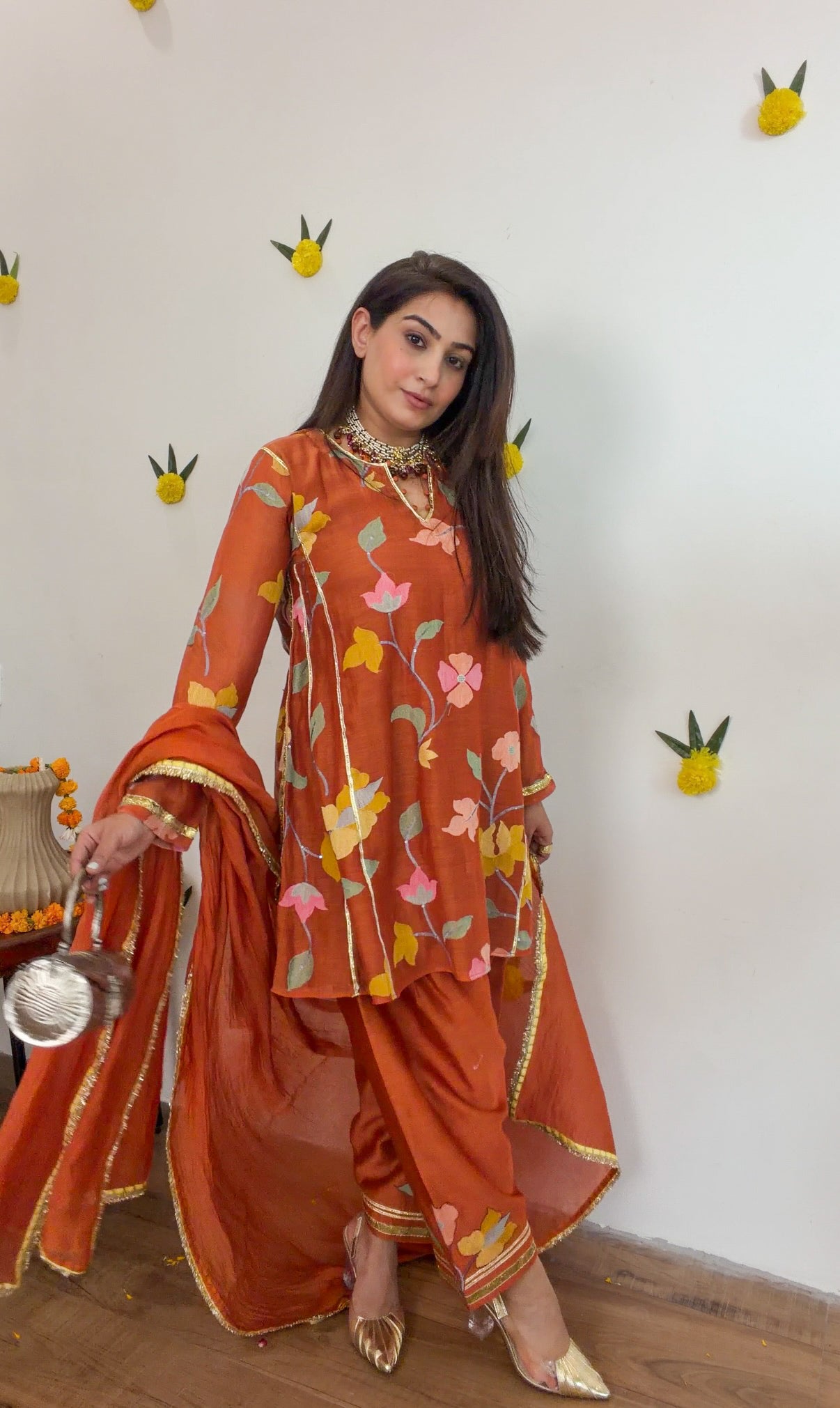 Rust gota silk set
