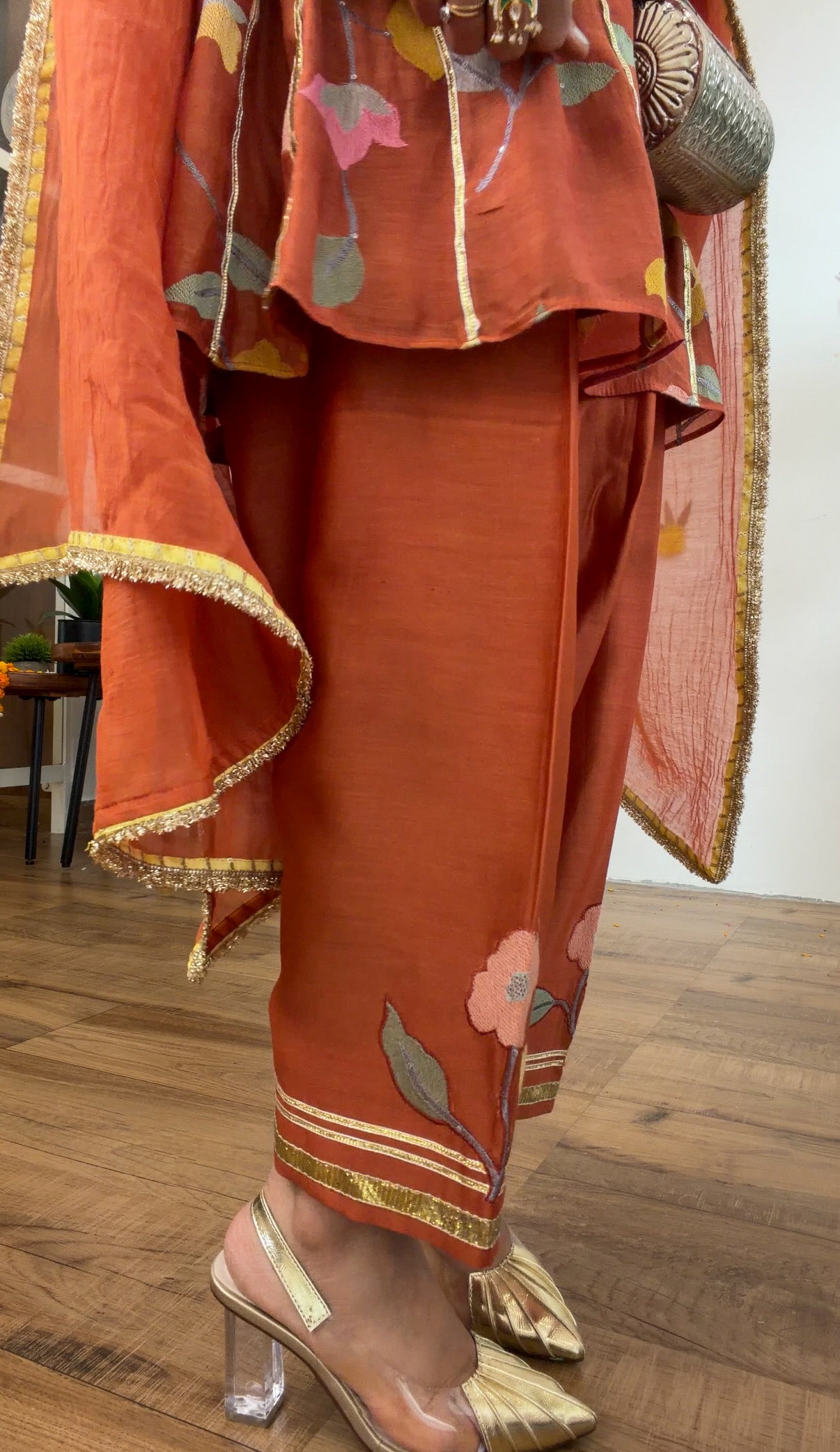 Rust gota silk set