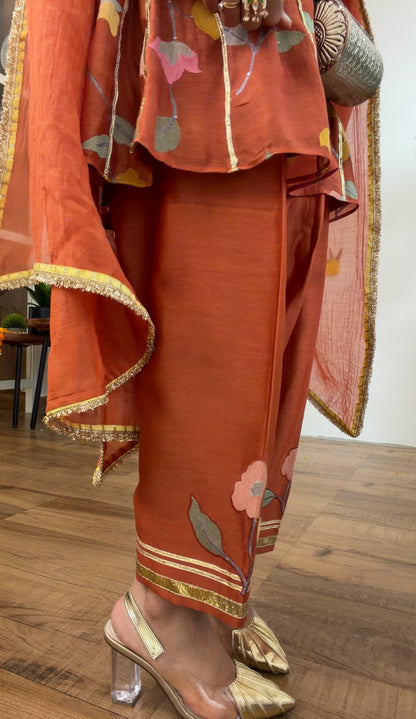 Rust gota silk set