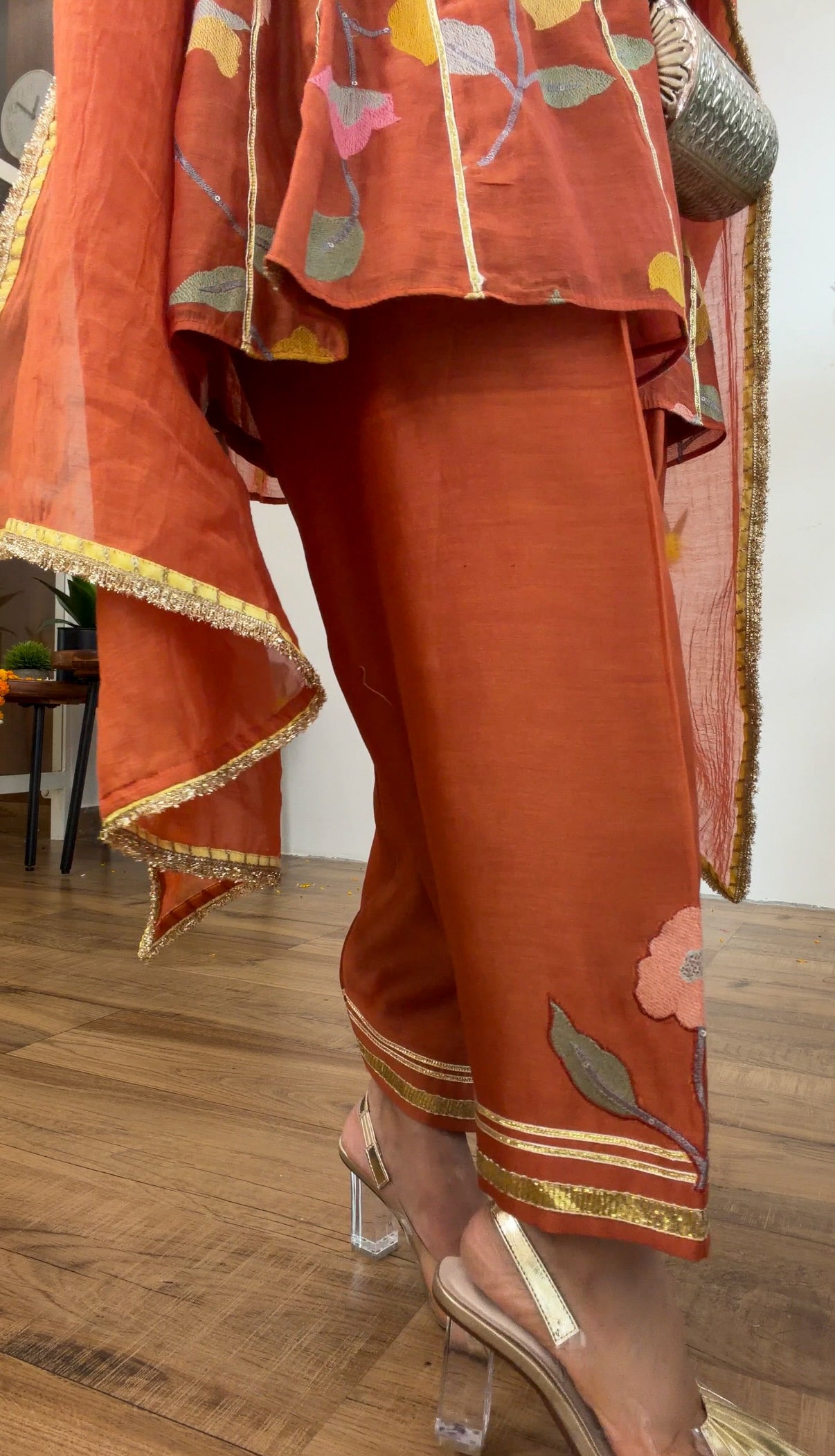 Rust gota silk set