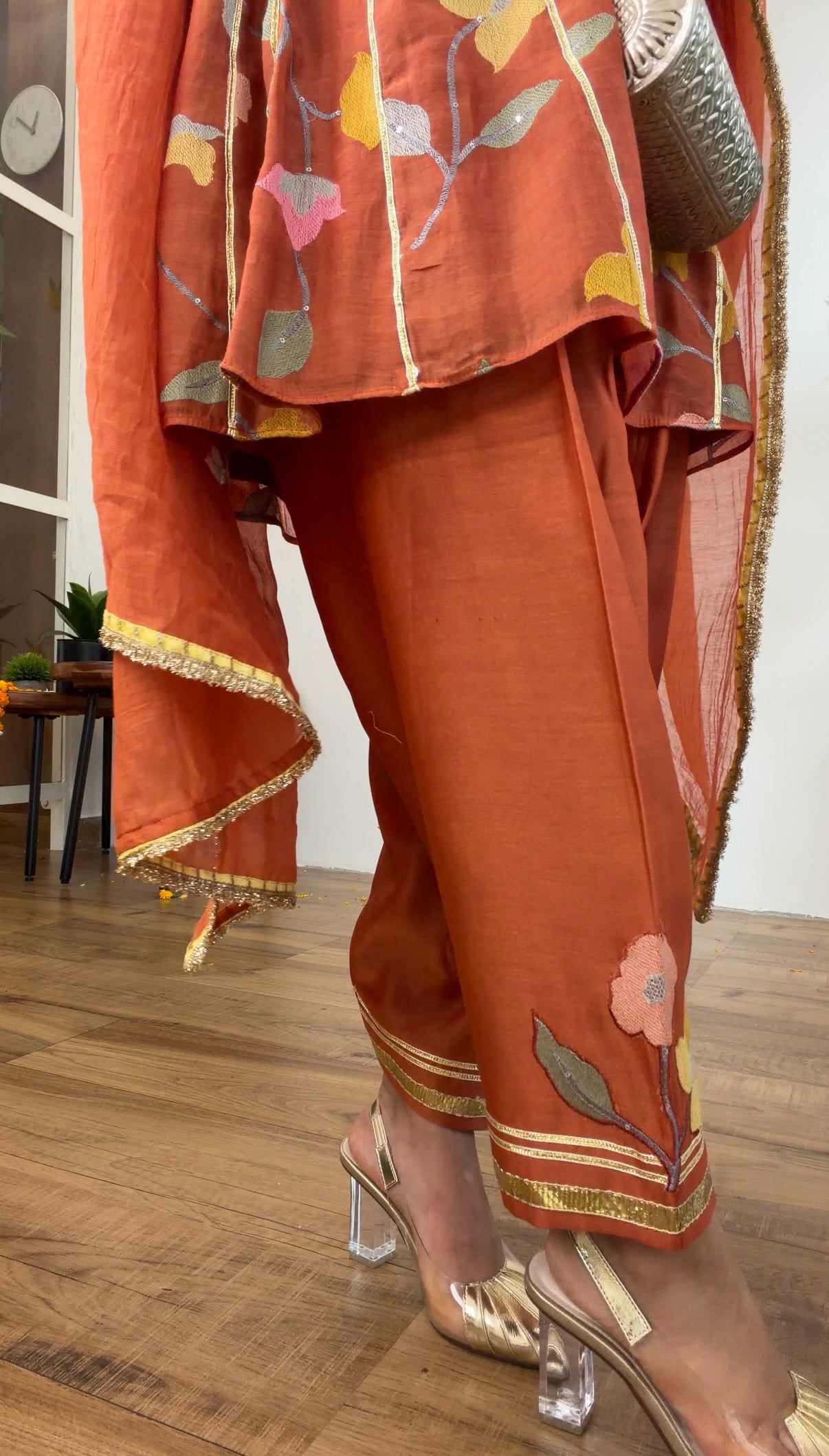 Rust gota silk set