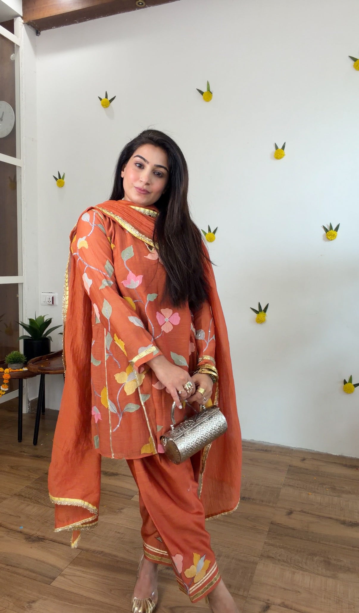 Rust gota silk set
