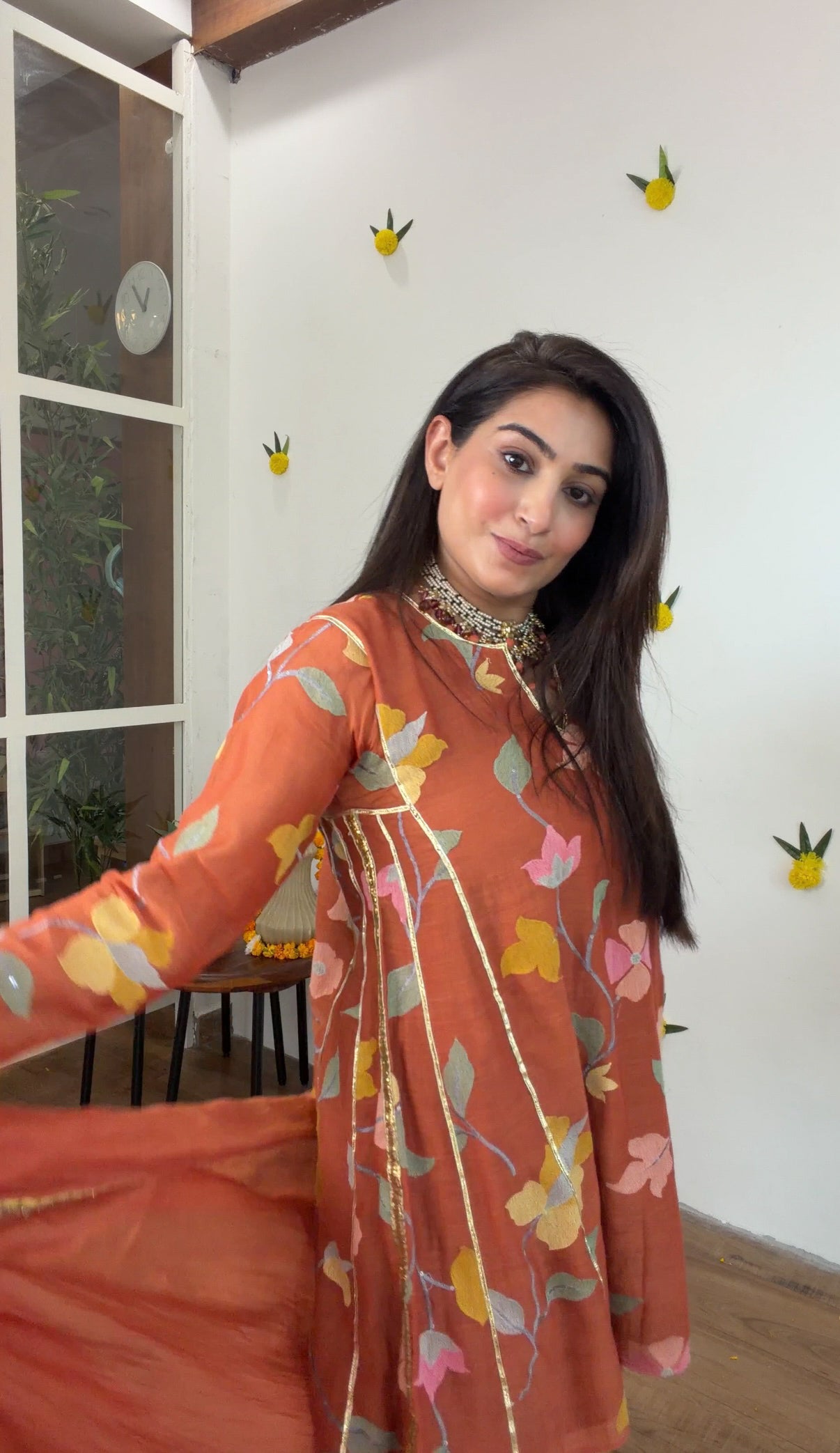 Rust gota silk set