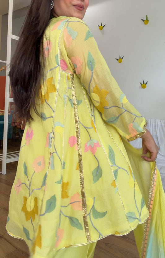 Lime silk gota set