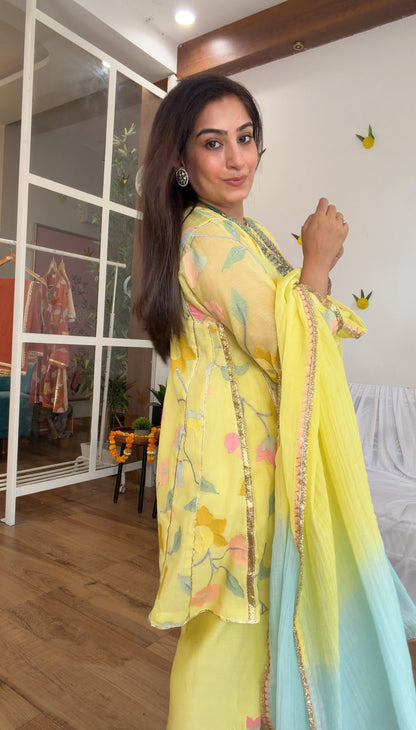 Lime silk gota set