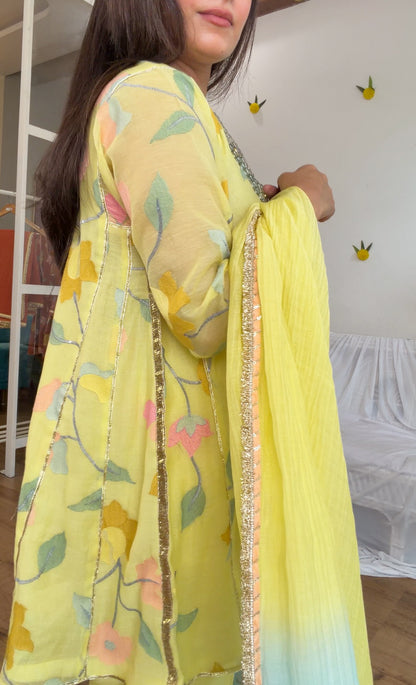 Lime silk gota set