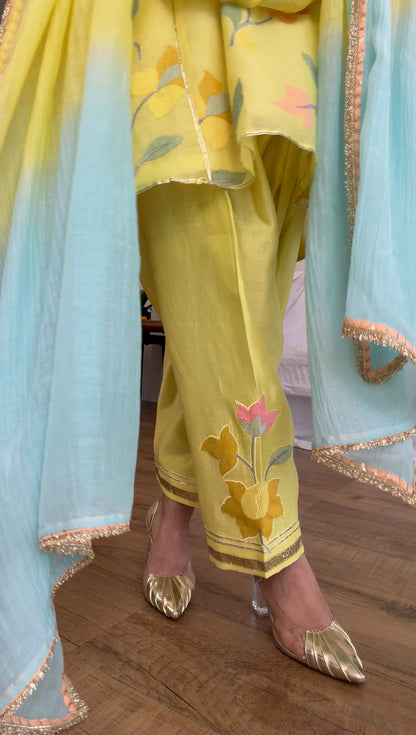 Lime silk gota set