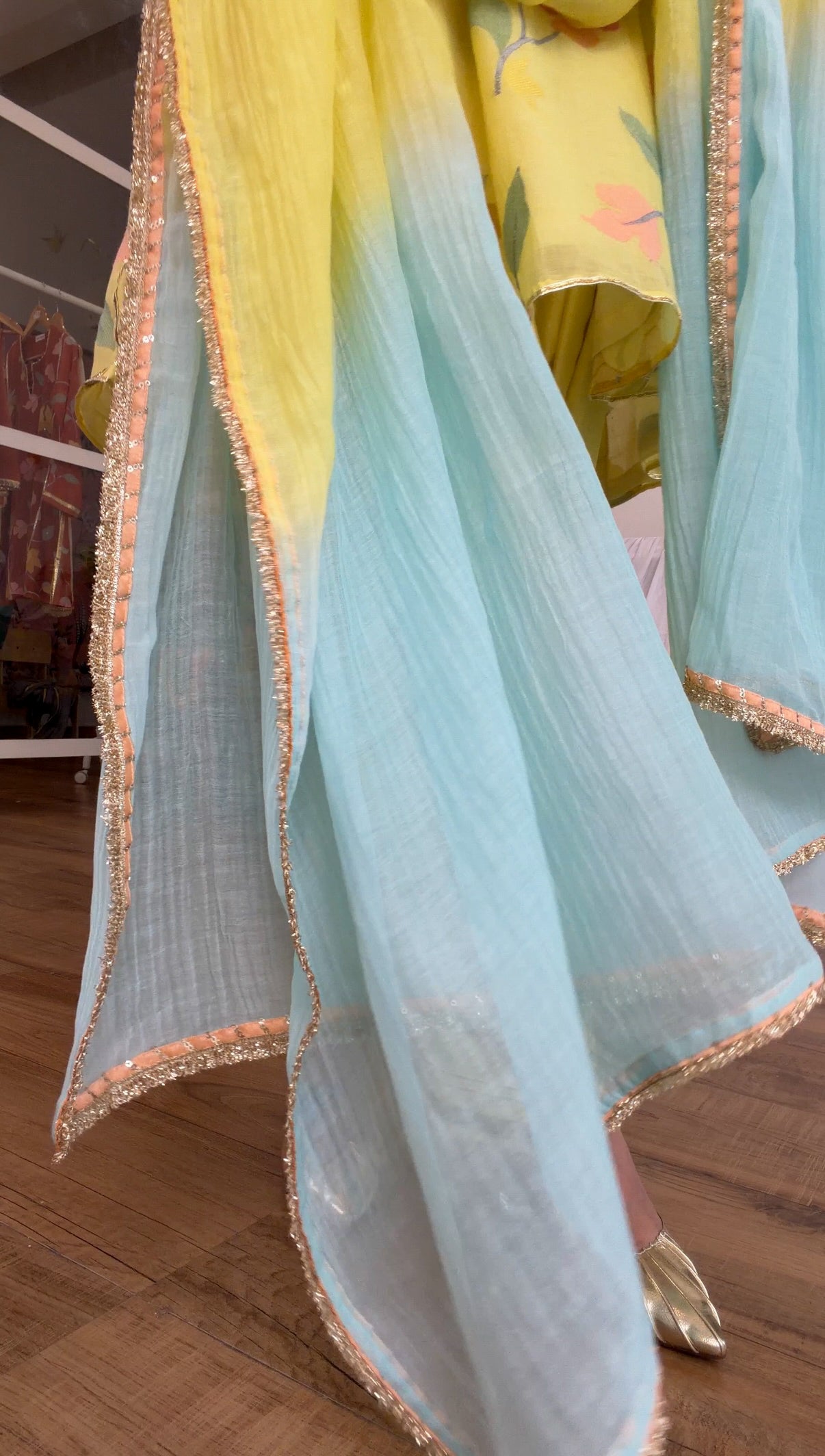 Lime silk gota set
