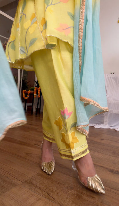Lime silk gota set