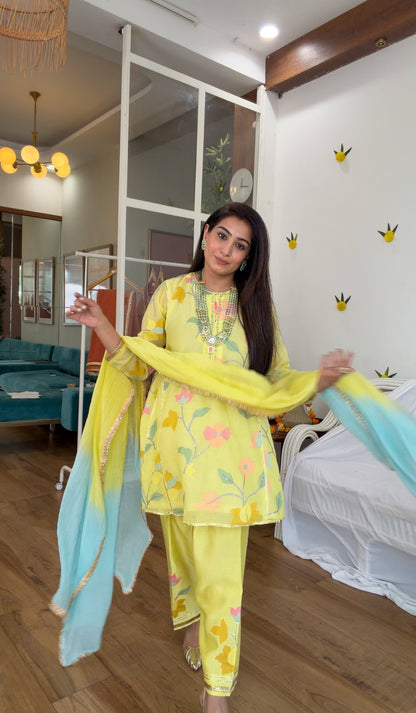Lime silk gota set