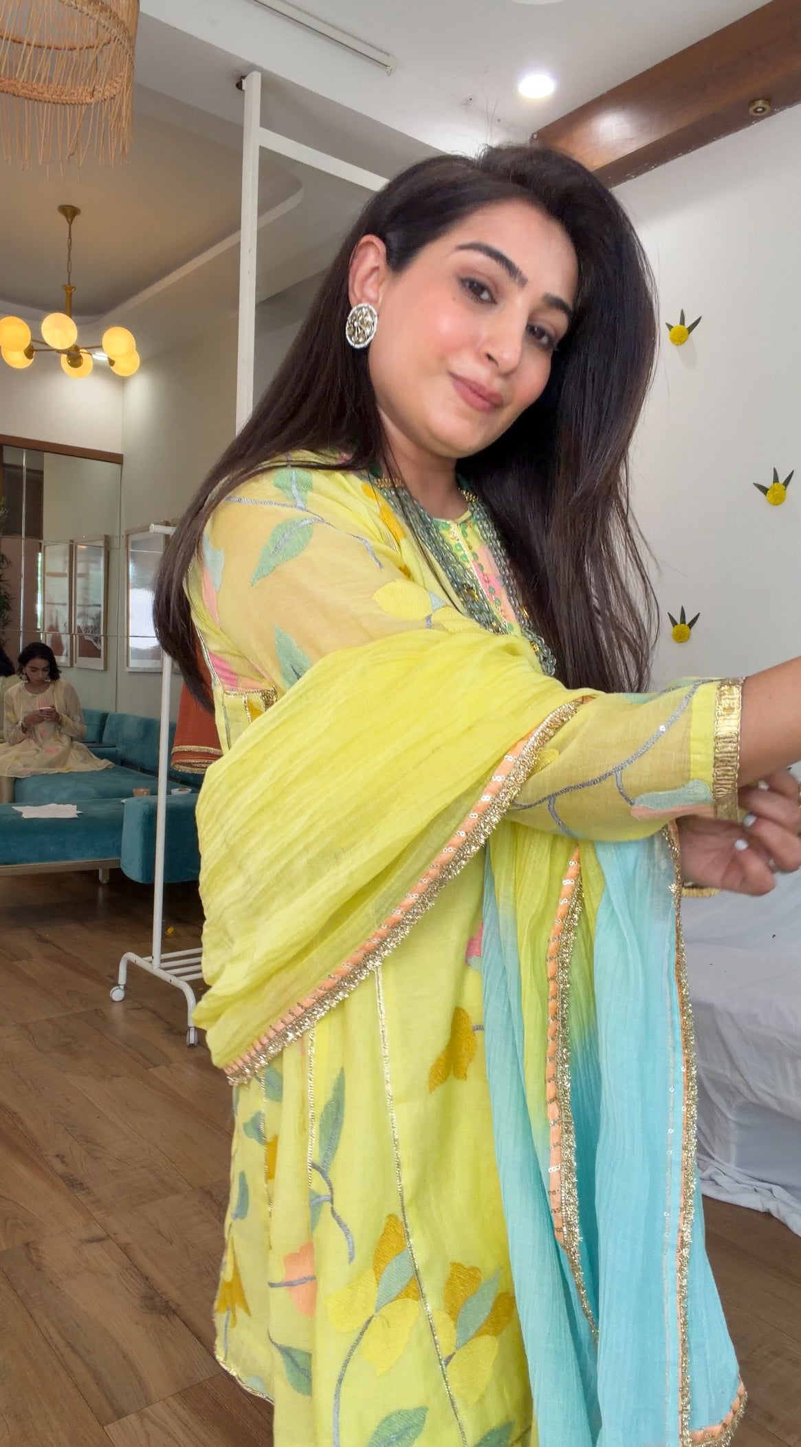 Lime silk gota set