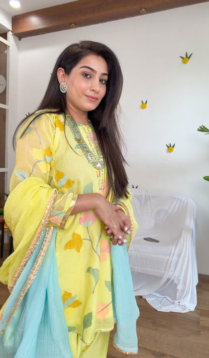 Lime silk gota set
