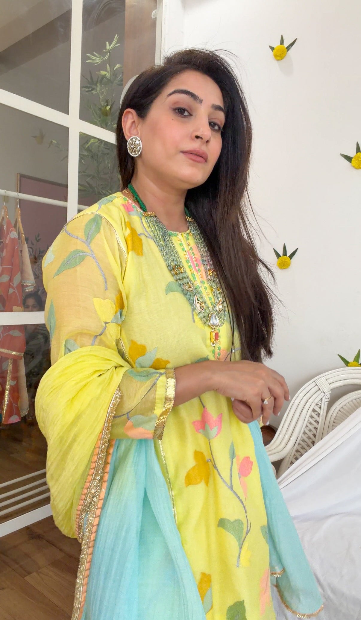 Lime silk gota set