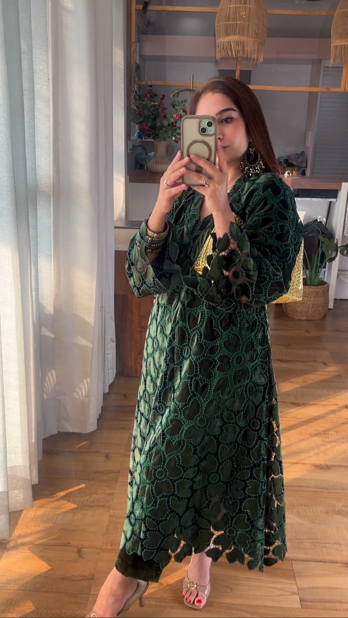 Green Velvet Cutwork