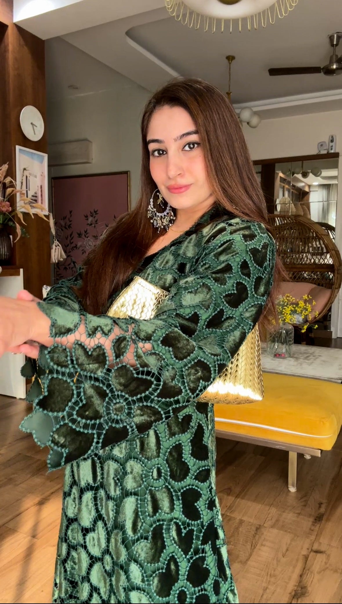 Green Velvet Cutwork