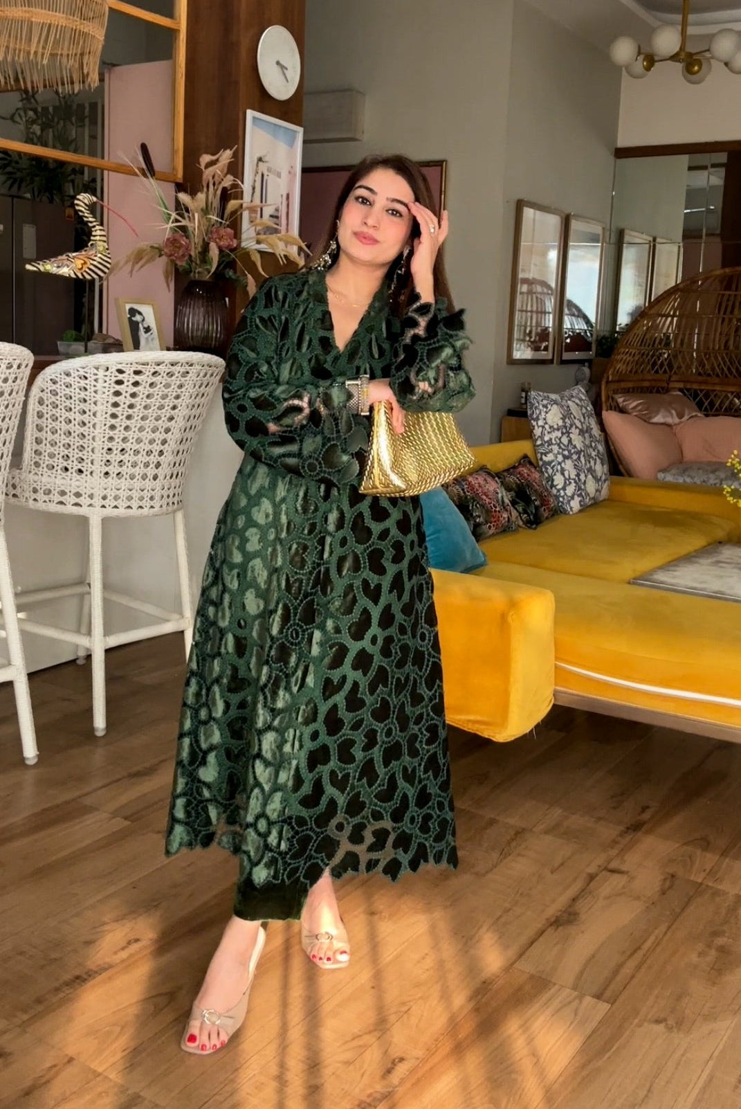 Green Velvet Cutwork