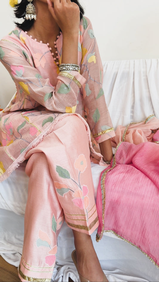 Peach Pink Gota Set