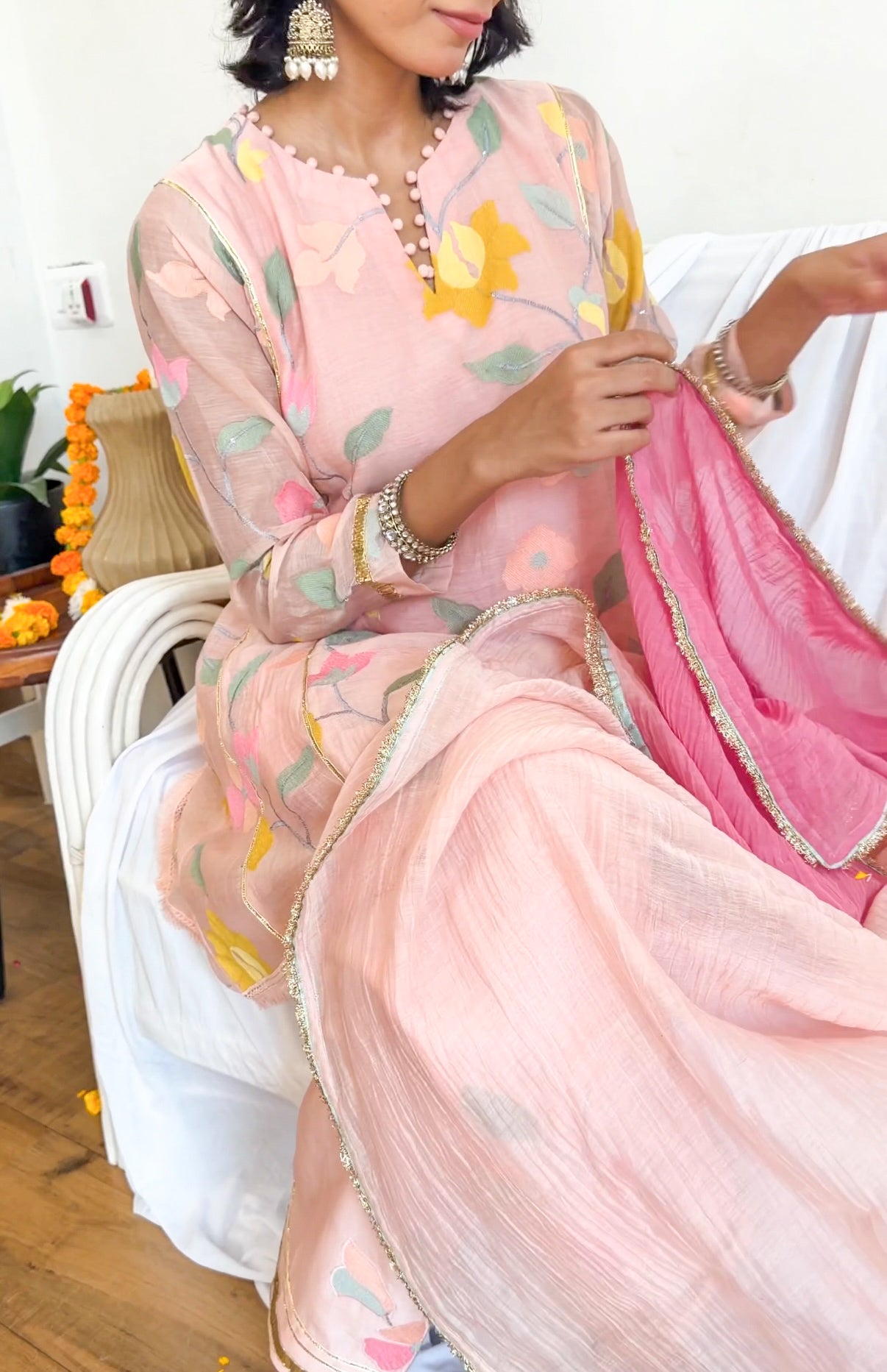 Peach Pink Gota Set