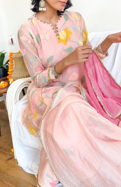 Peach Pink Gota Set