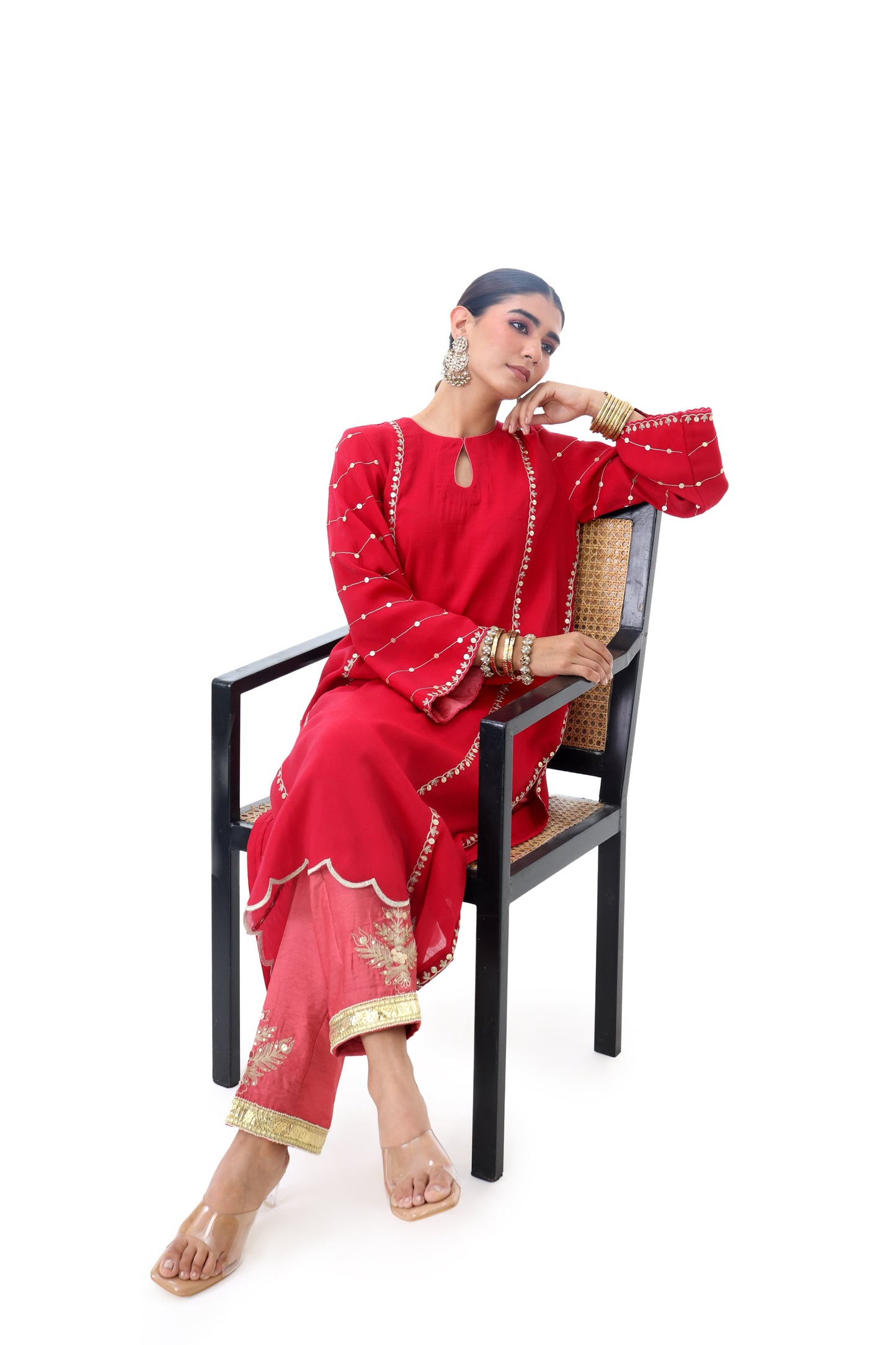 Crimson Zari Kurta Set