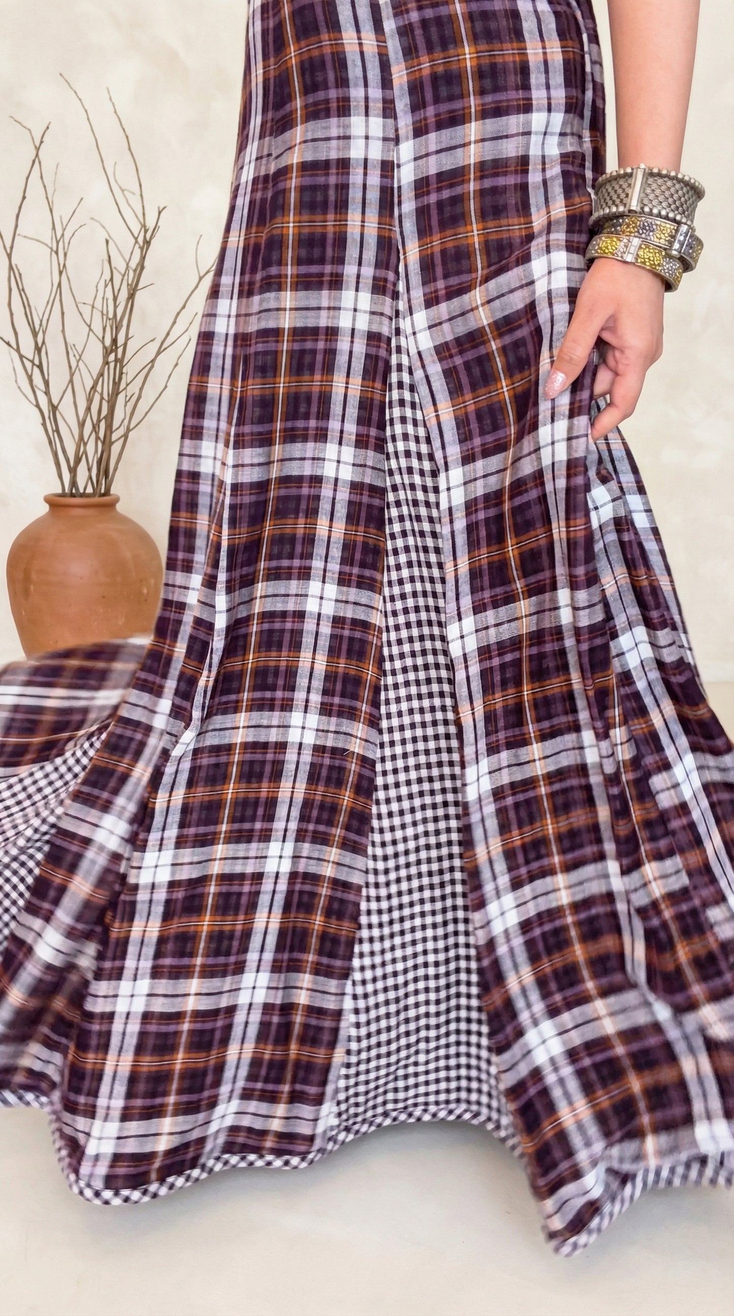 PLAID PANEL DRESS