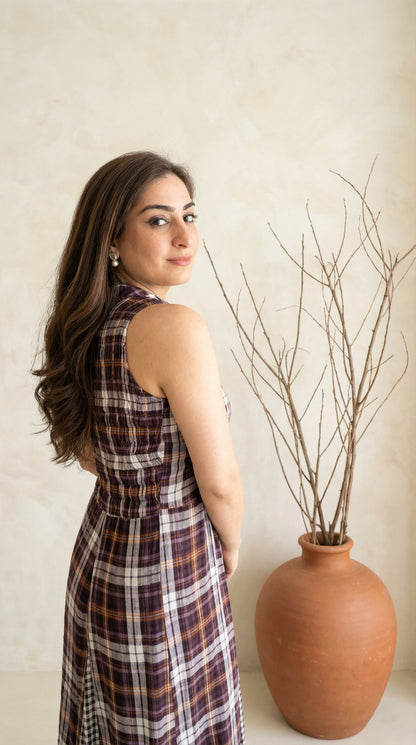 PLAID PANEL DRESS
