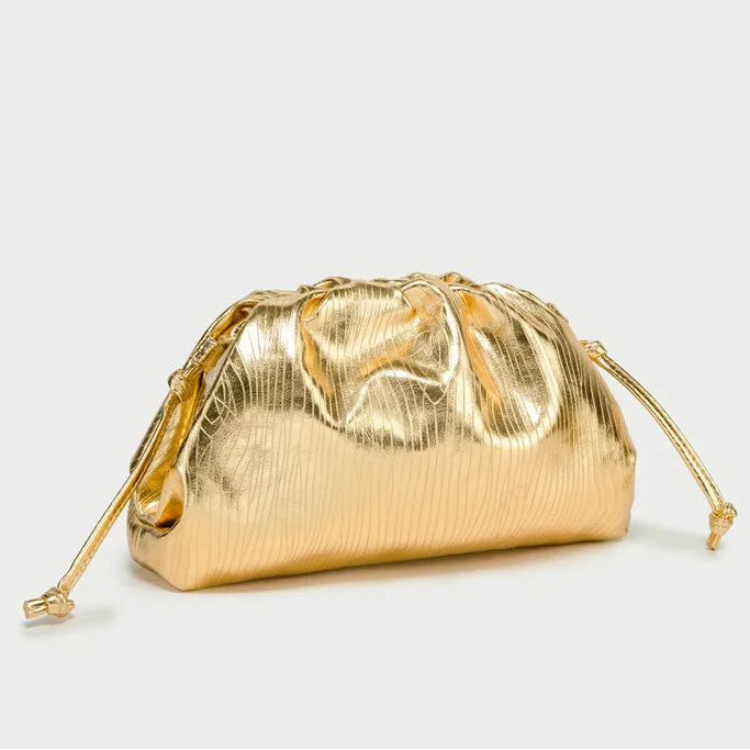 Golden Wave Pleat Bag