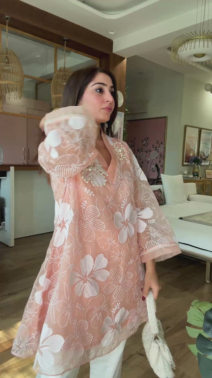 Pearl Organza Kurta Set