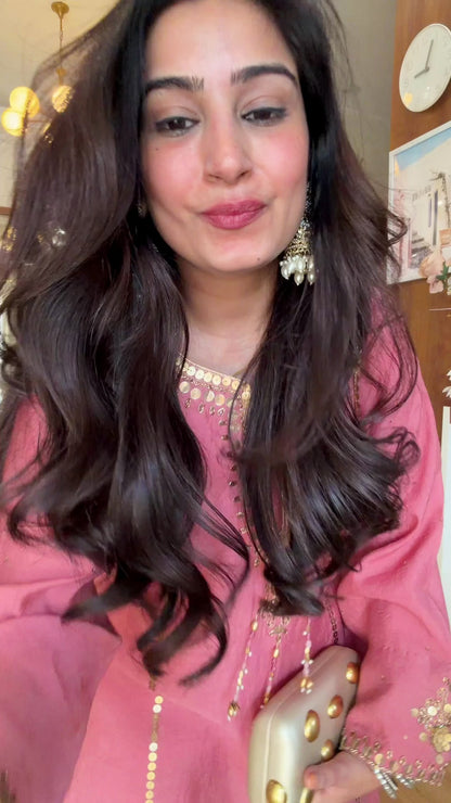 Rose Coin & Sequin Embroidered Kurta Set