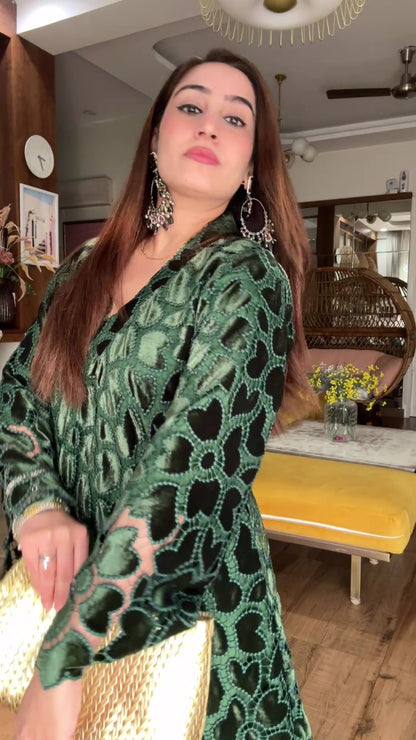 Green Velvet Cutwork